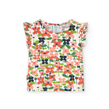 Maglietta jersey fiori per neonati