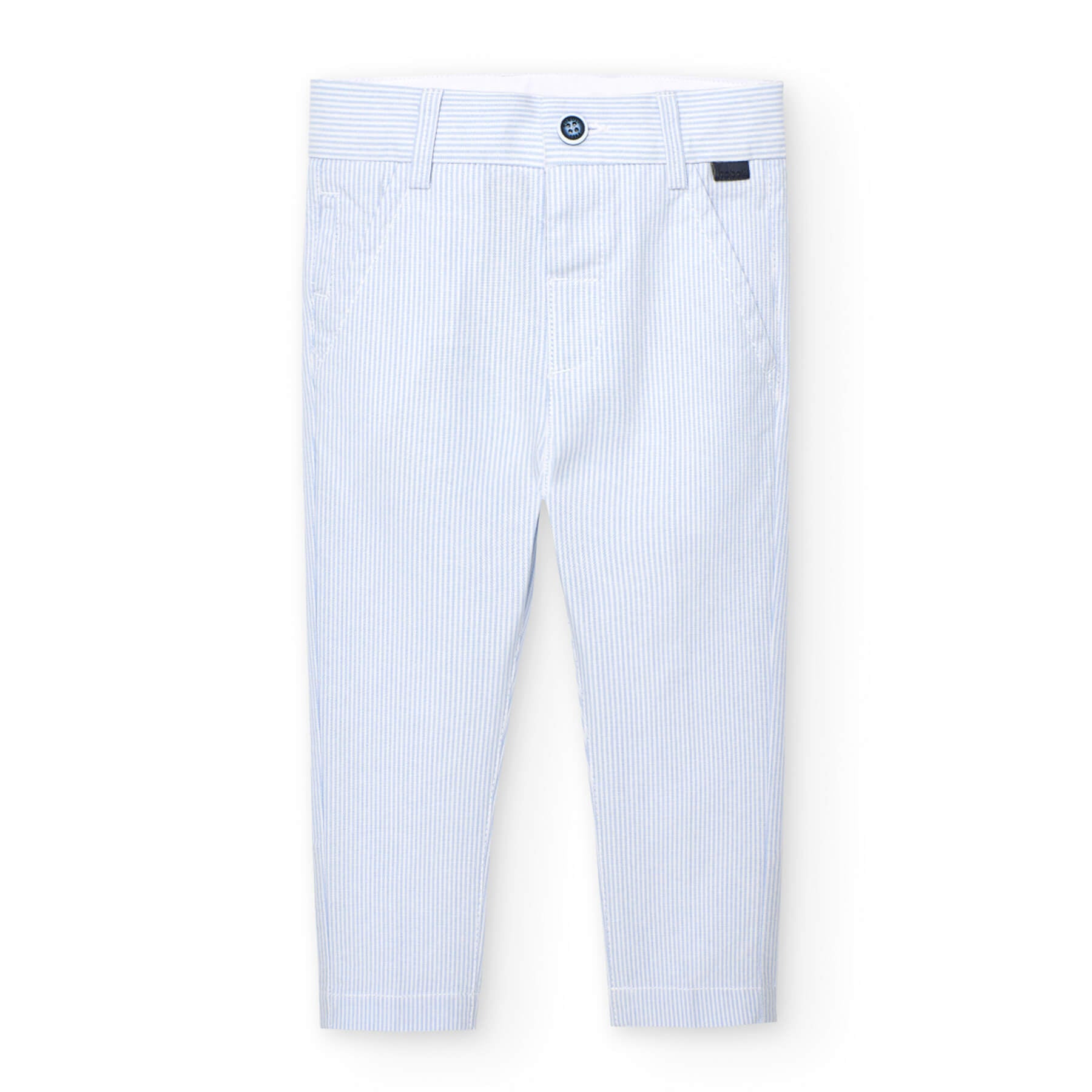 Pantaloni oxford a righe per neonati