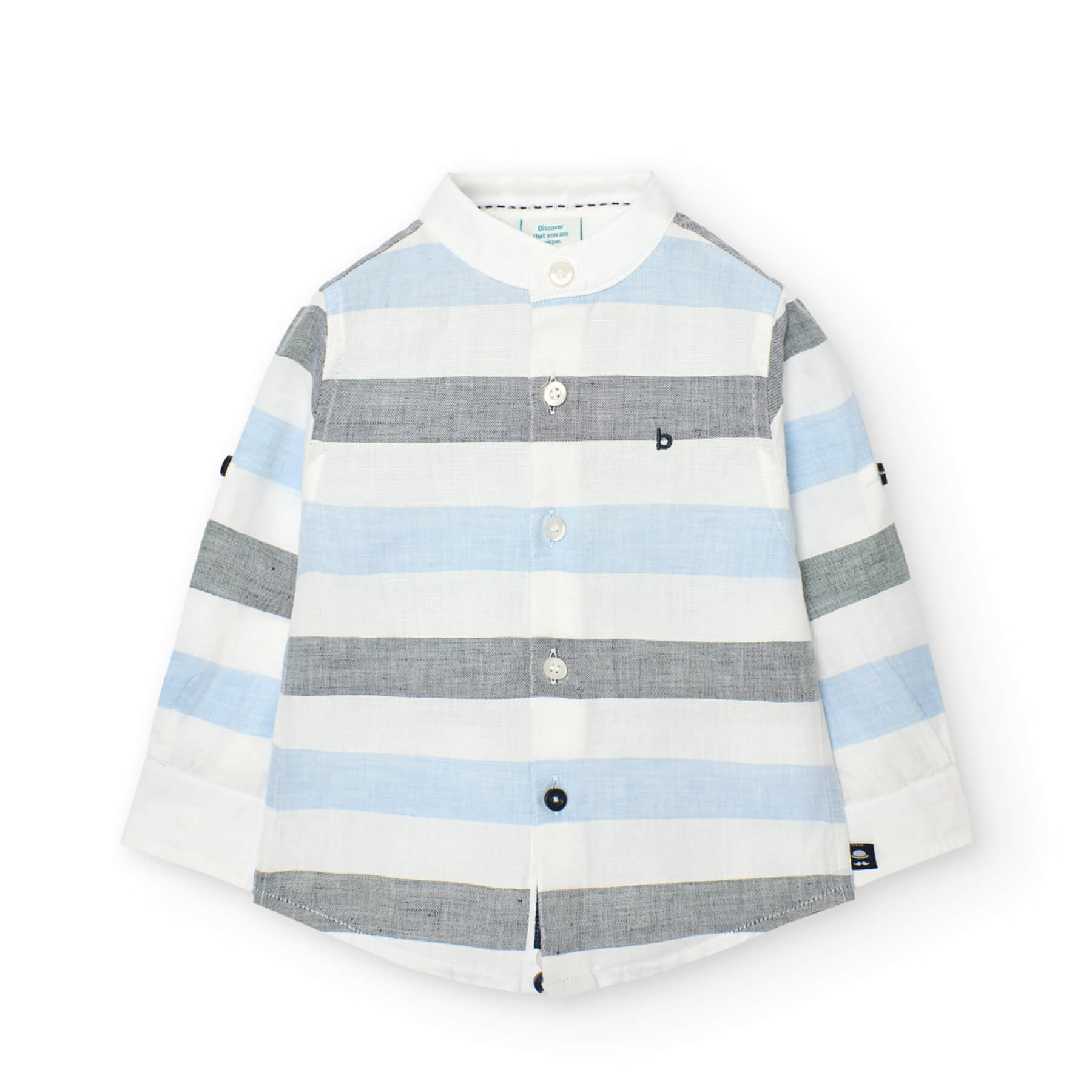 Camicia lino a righe per neonati