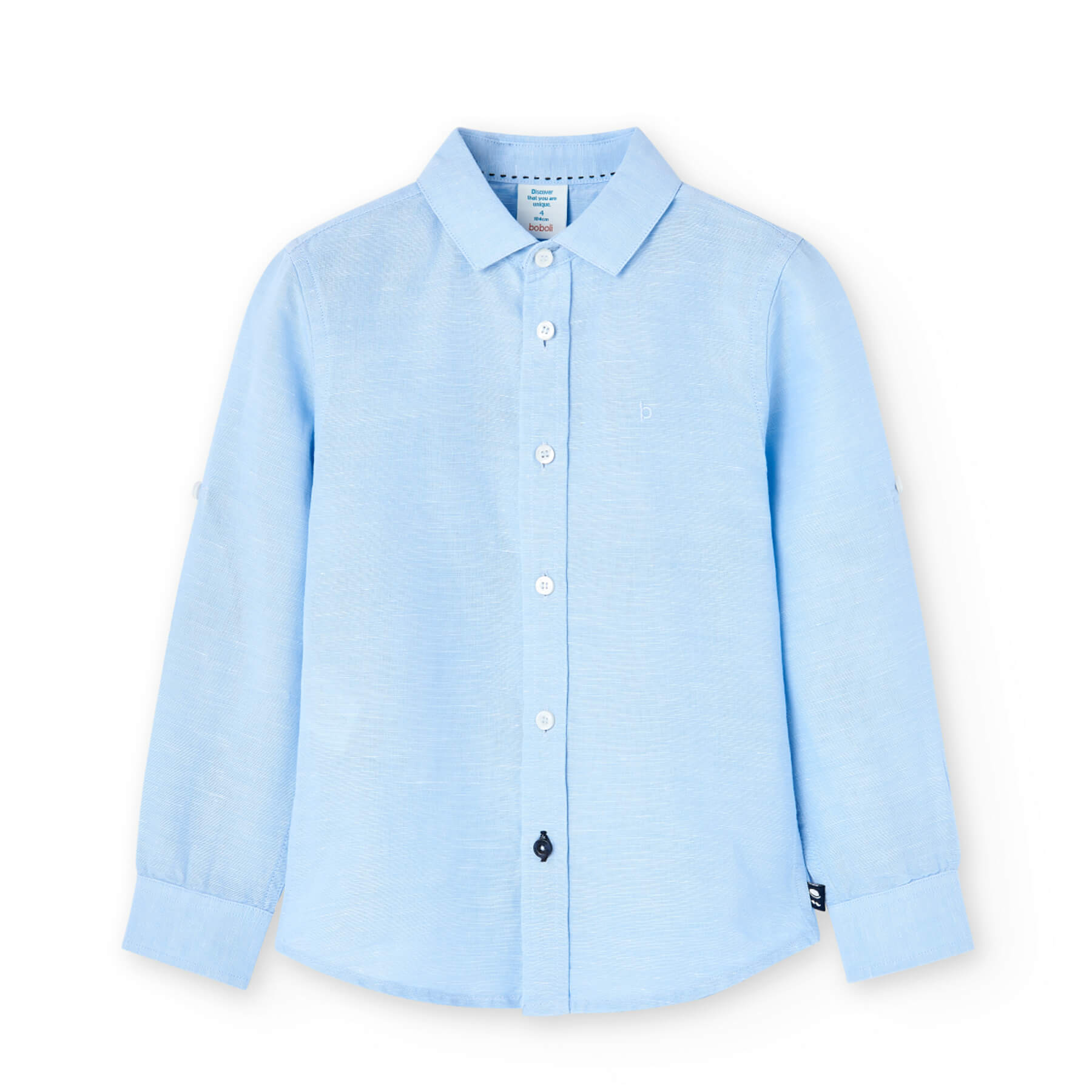 Camicia lino manica lunga per ragazzo