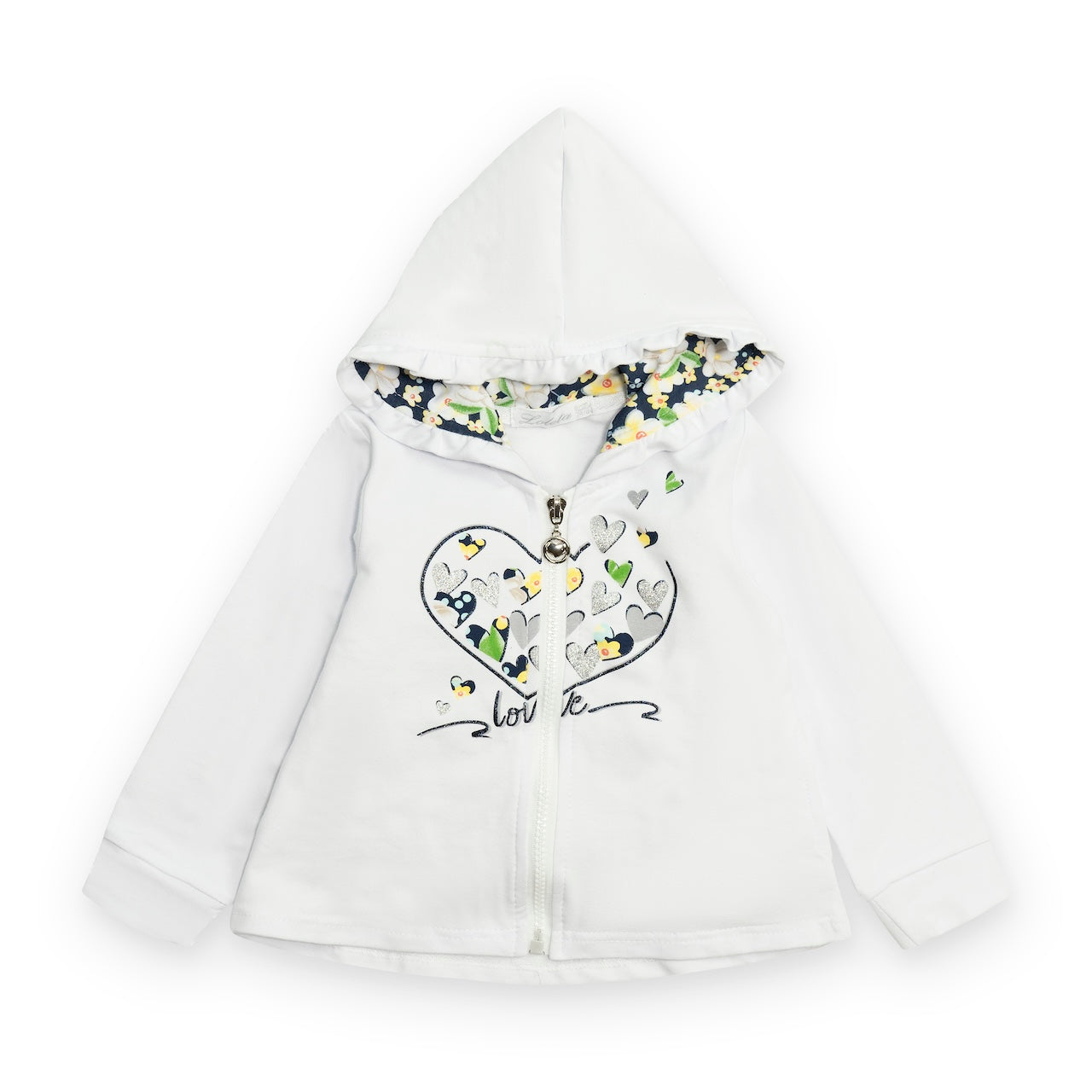 Felpa con zip per bambina