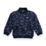 Felpa con zip e stampa Safari per bambino
