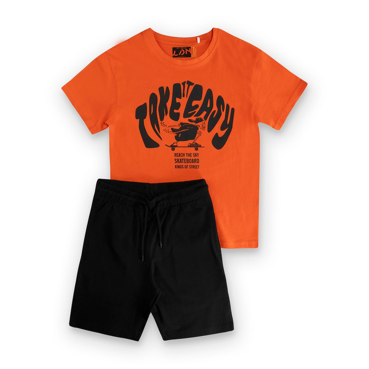 Completo T-shirt e pantaloni corti per ragazzi in cotone