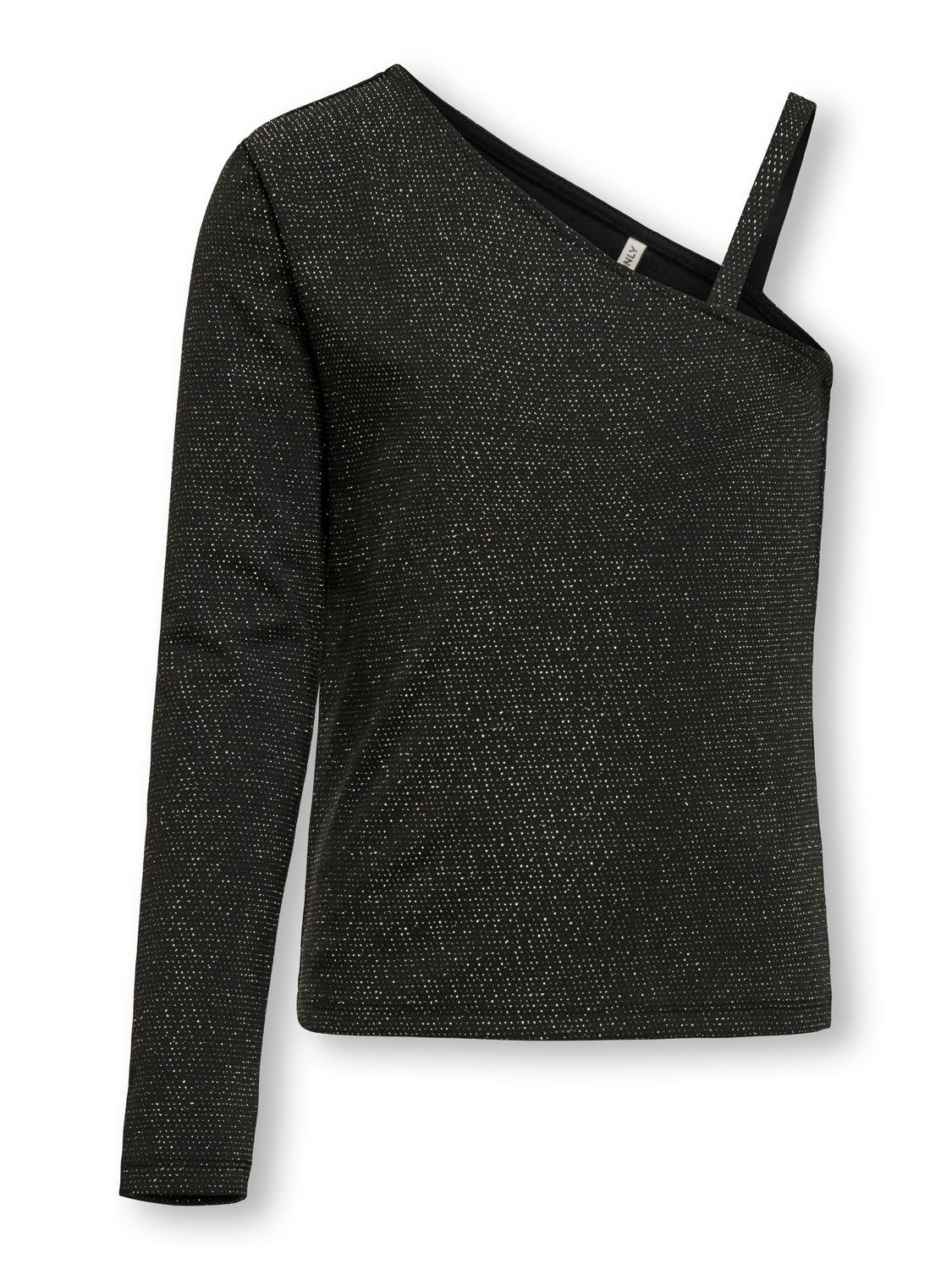 Top Monospalla Glitter Breda a Maniche Lunghe