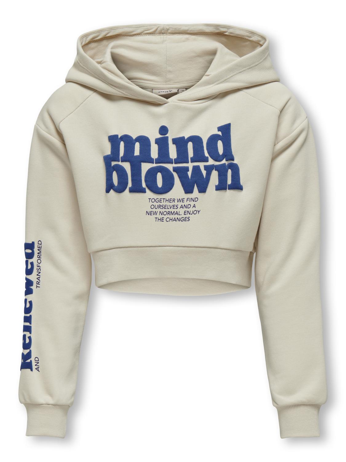 Felpa Sportiva Diana Cropped con Cappuccio e Stampa