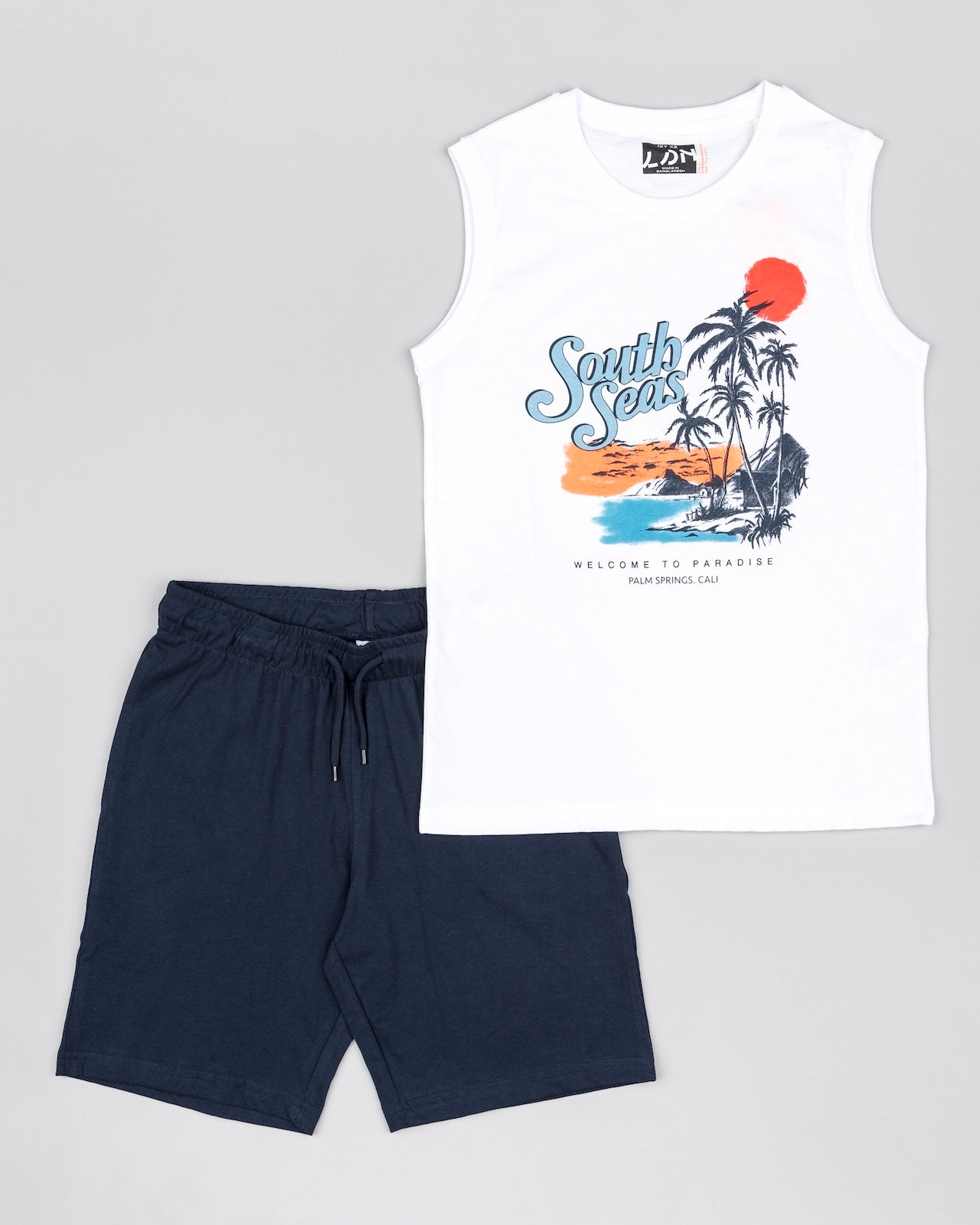 Completo T-shirt e pantaloni corti per ragazzi in cotone