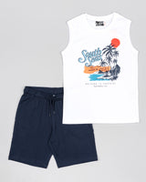 Completo T-shirt e pantaloni corti per ragazzi in cotone