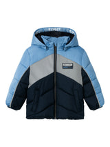 Giacca Puffer May Junior con Cappuccio Staccabile e Badge