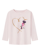 Top a Maniche Lunghe Liso Junior con Dettaglio Glitter