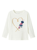 Top a Maniche Lunghe Liso Junior con Dettaglio Glitter