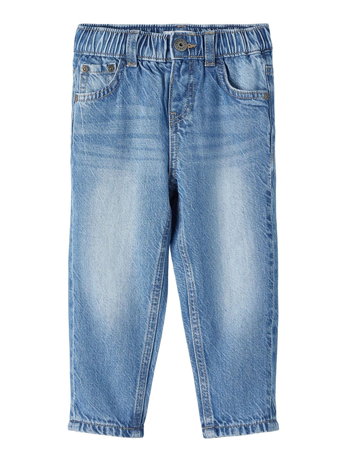 Jeans Tapered Sydney Junior con Vita Regolabile e Badge