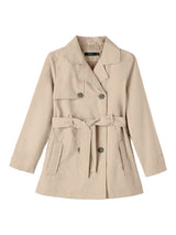 Trench Coat Madelin Junior con Dettaglio Volant e Tasche Frontali