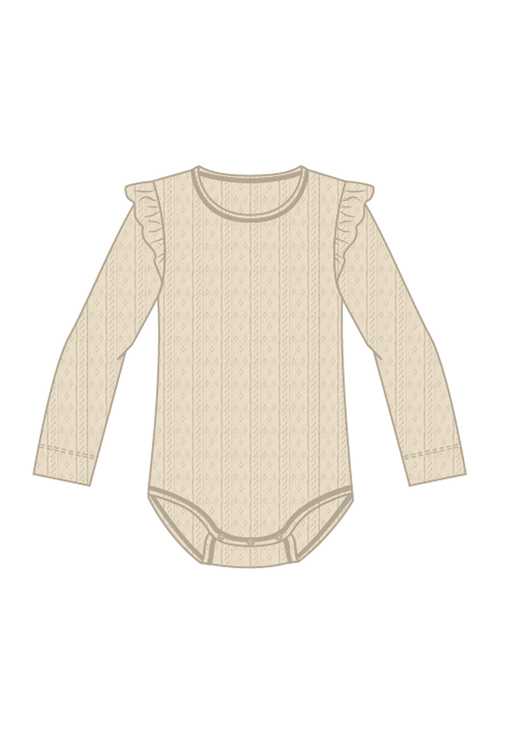 Body Slim a Maniche Lunghe Henny Junior con Volant