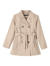 Trench Coat Madelin Junior con Dettaglio Volant e Tasche Frontali