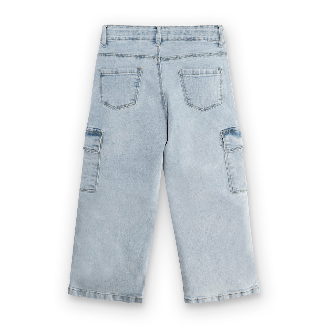 Jeans cargo per bambina con vita regolabile