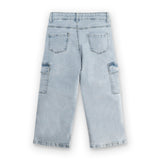 Jeans cargo per bambina con vita regolabile