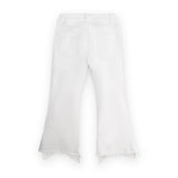 Jeans Denim con vita regolabile e frange