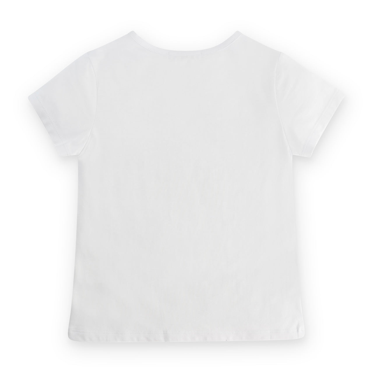 Maglietta in cotone con stampa a quadri per bambina