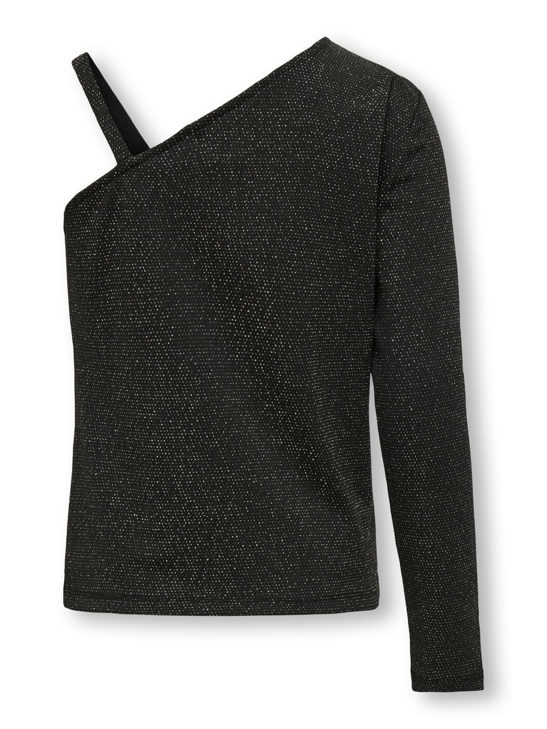 Top Monospalla Glitter Breda a Maniche Lunghe