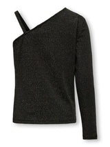 Top Monospalla Glitter Breda a Maniche Lunghe