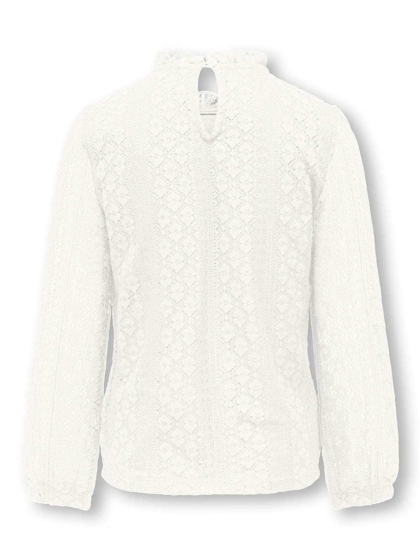 Top con Volant in Pizzo Newaya a Maniche Lunghe