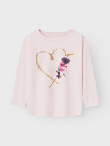 Top a Maniche Lunghe Liso Junior con Dettaglio Glitter