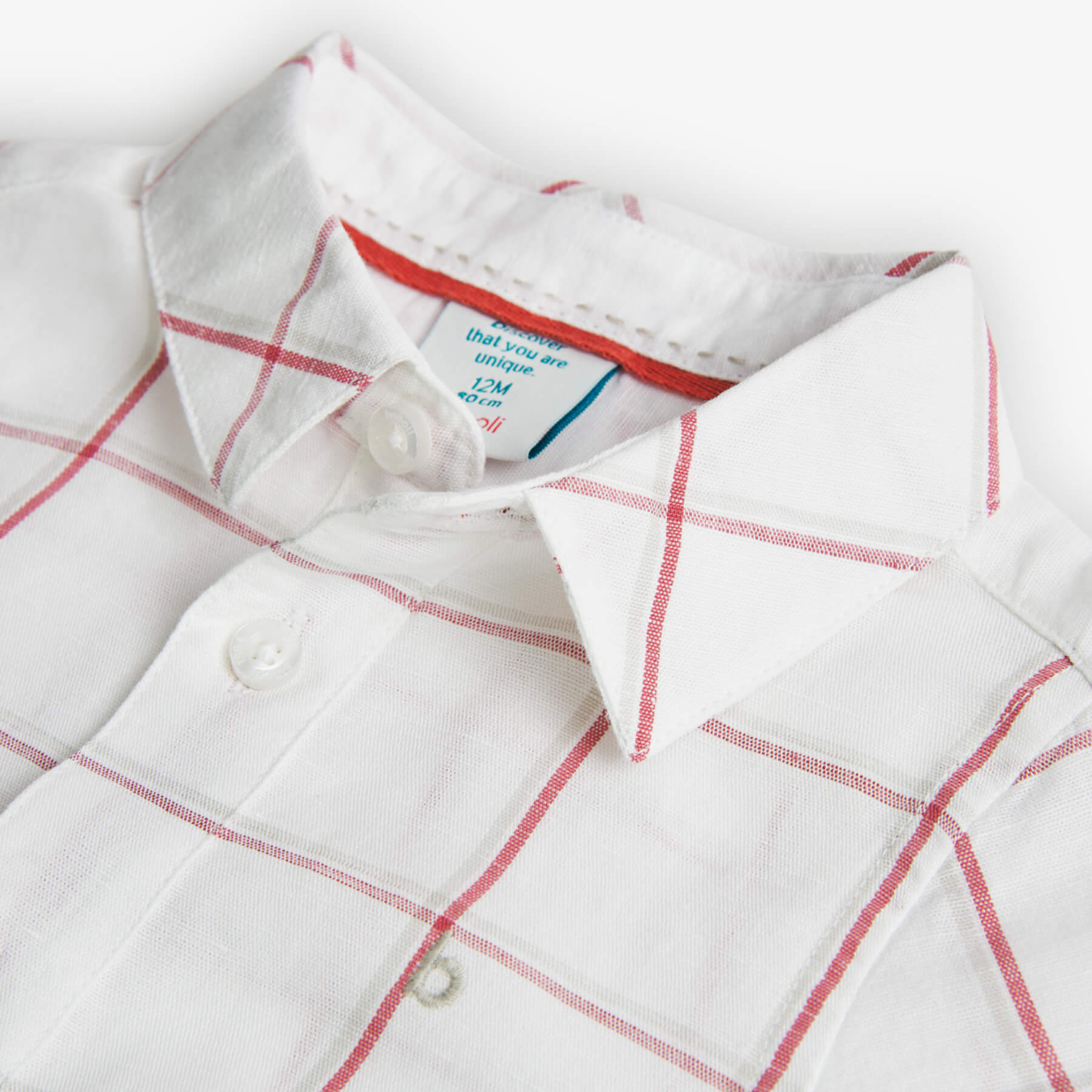 Camicia lino quadri per neonati