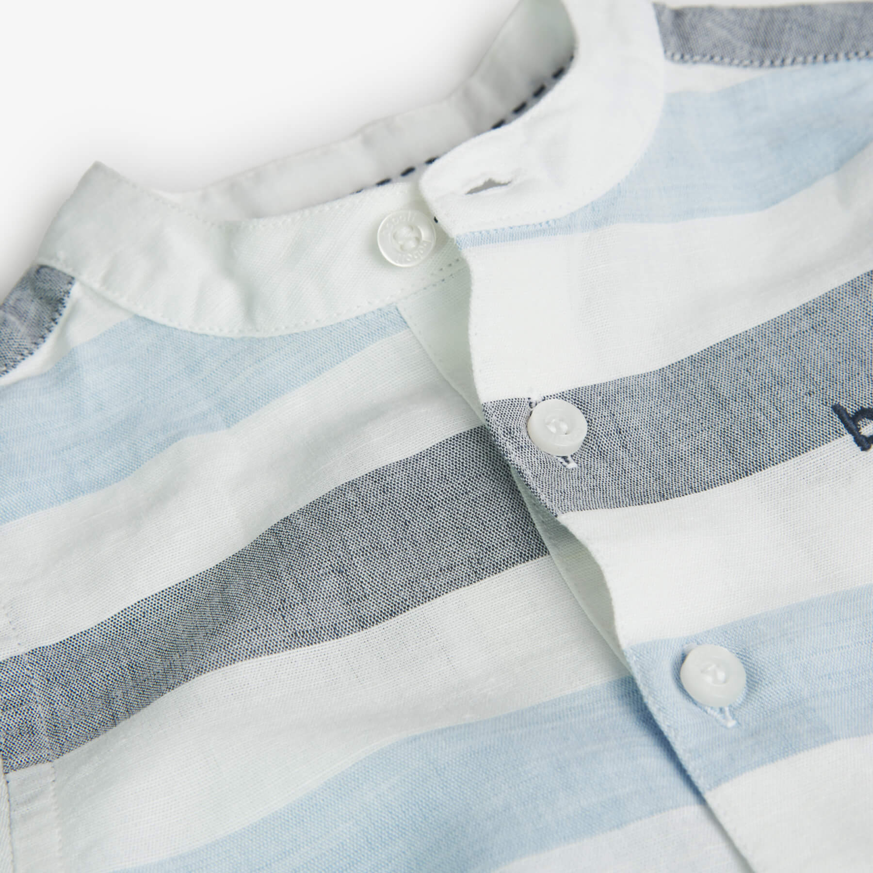 Camicia lino a righe per neonati