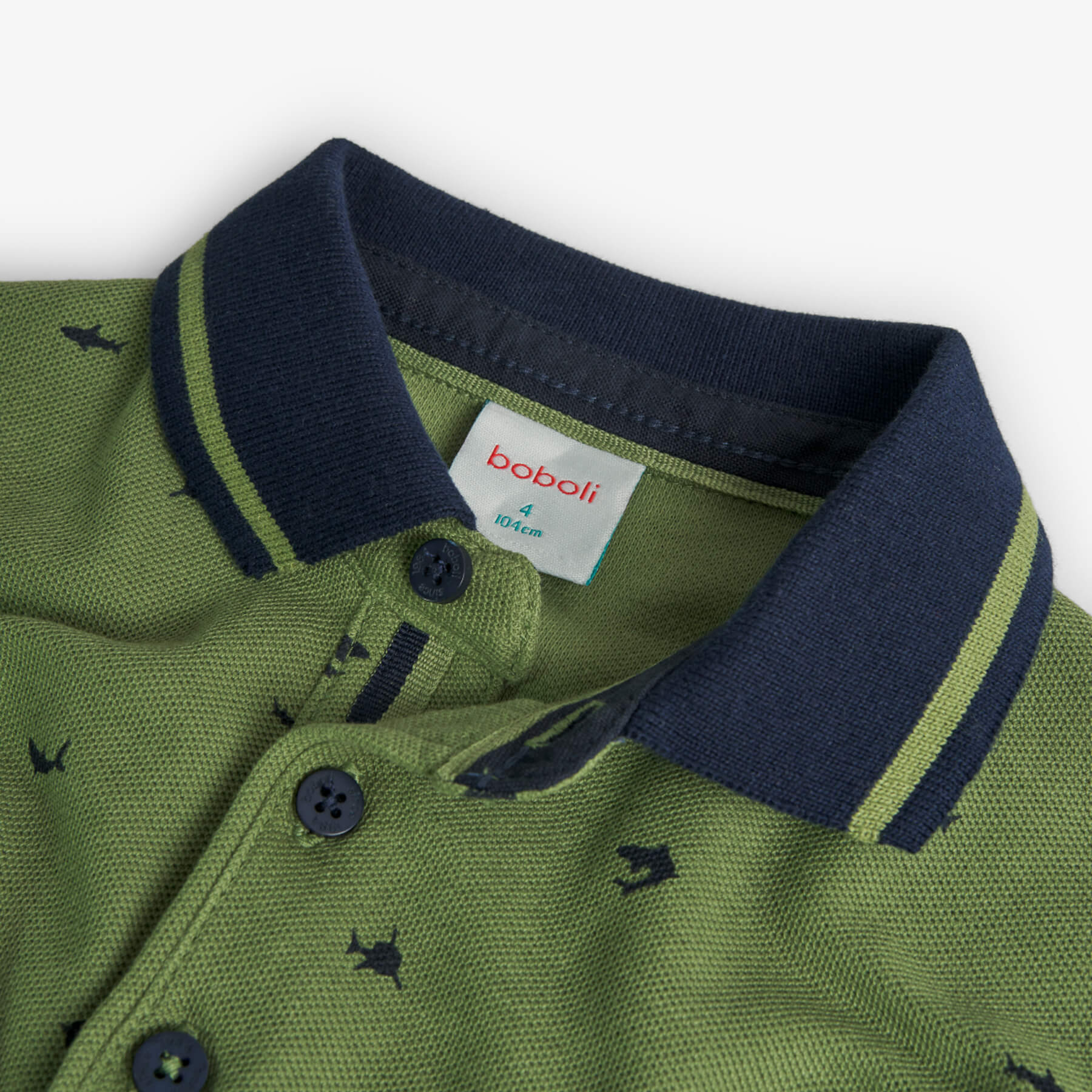 Polo piquet stampato per ragazzo