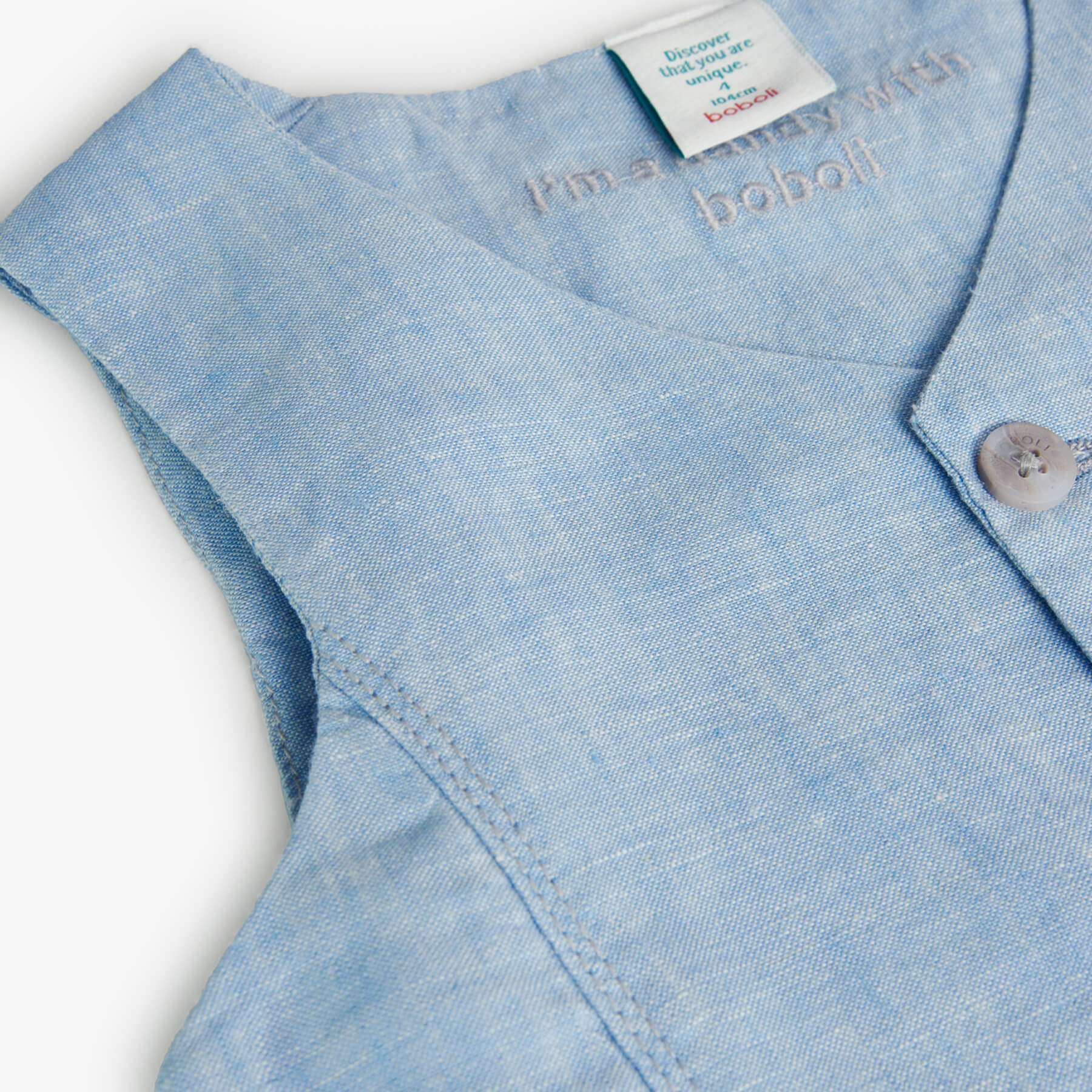 Gilet lino bicolore per ragazzo