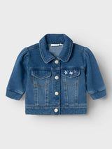 Cardigan in Denim Hanna Junior con Tasche Frontali