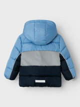 Giacca Puffer May Junior con Cappuccio Staccabile e Badge