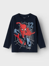 Top a Maniche Lunghe Spiderman Jaris Junior con Badge