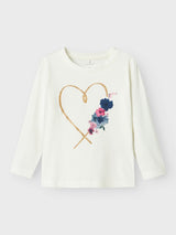 Top a Maniche Lunghe Liso Junior con Dettaglio Glitter