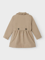 Trench Coat Madelin Junior con Dettaglio Volant e Tasche Frontali
