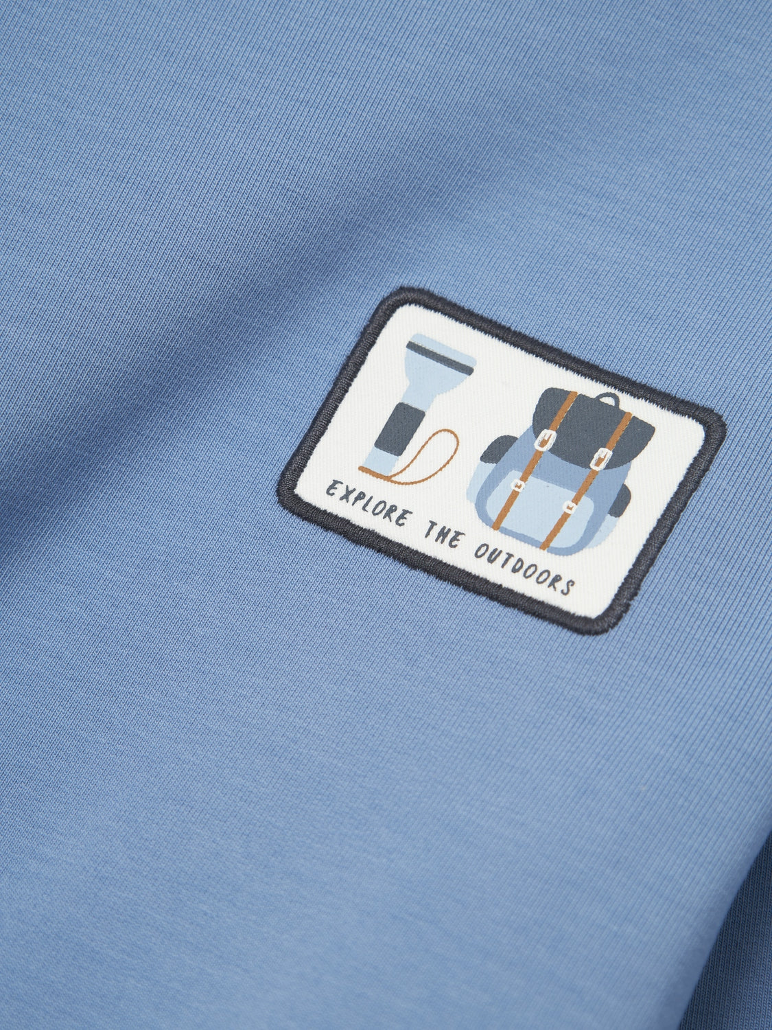 Felpa a Maniche Lunghe Fred Junior con Orlo a Coste e Dettaglio Ricamato