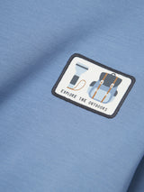 Felpa a Maniche Lunghe Fred Junior con Orlo a Coste e Dettaglio Ricamato