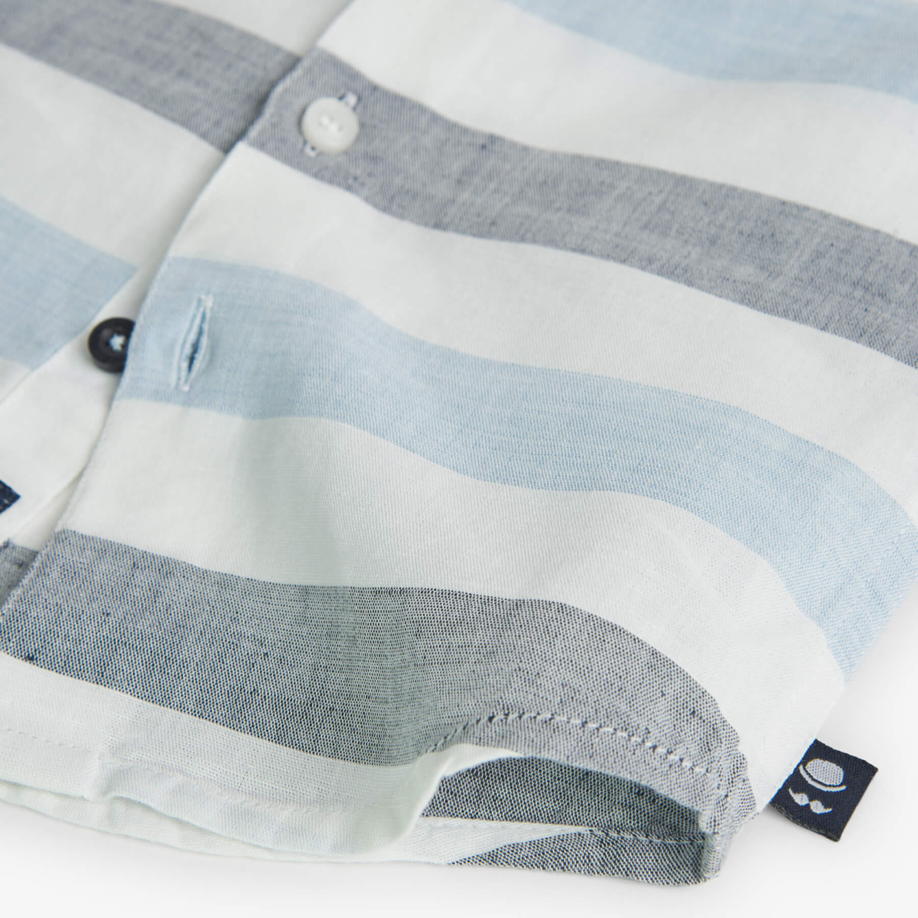 Camicia lino a righe per neonati