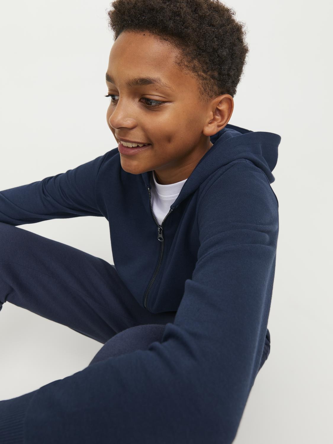 Felpa con Cappuccio e Zip Basic Junior Regular Fit