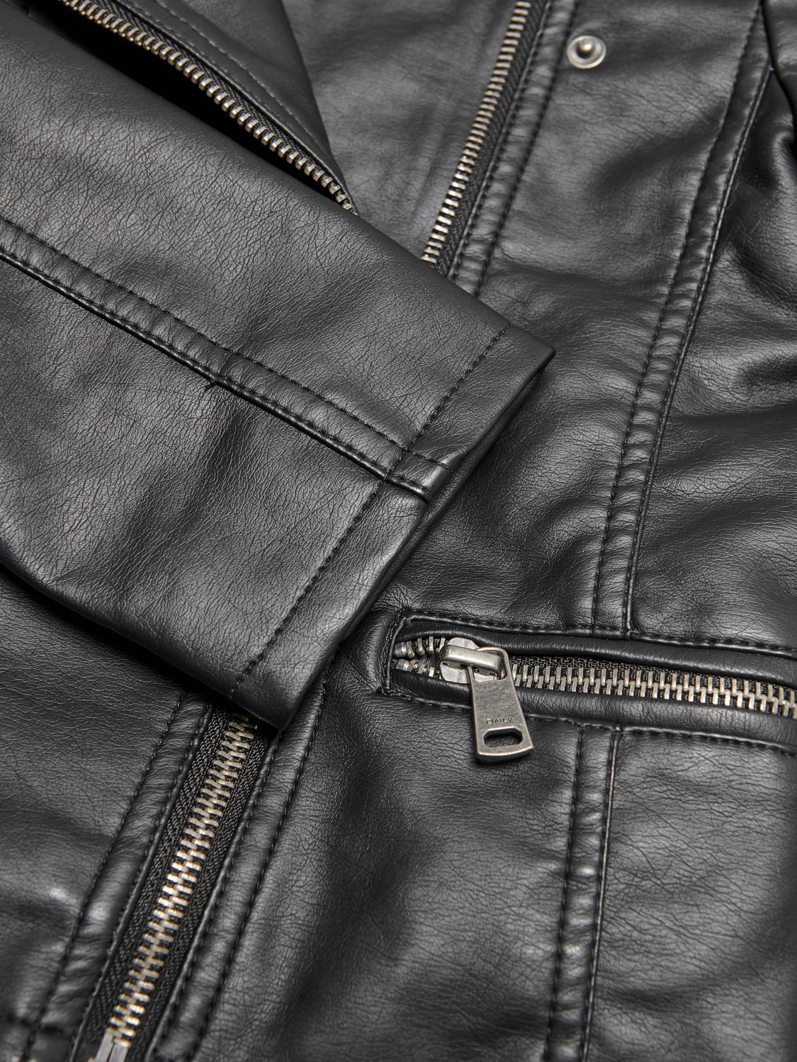 Giacca Biker Freya in Finta Pelle con Tasche Zip