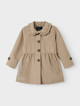 Trench Coat Madelin Junior con Dettaglio Volant e Tasche Frontali