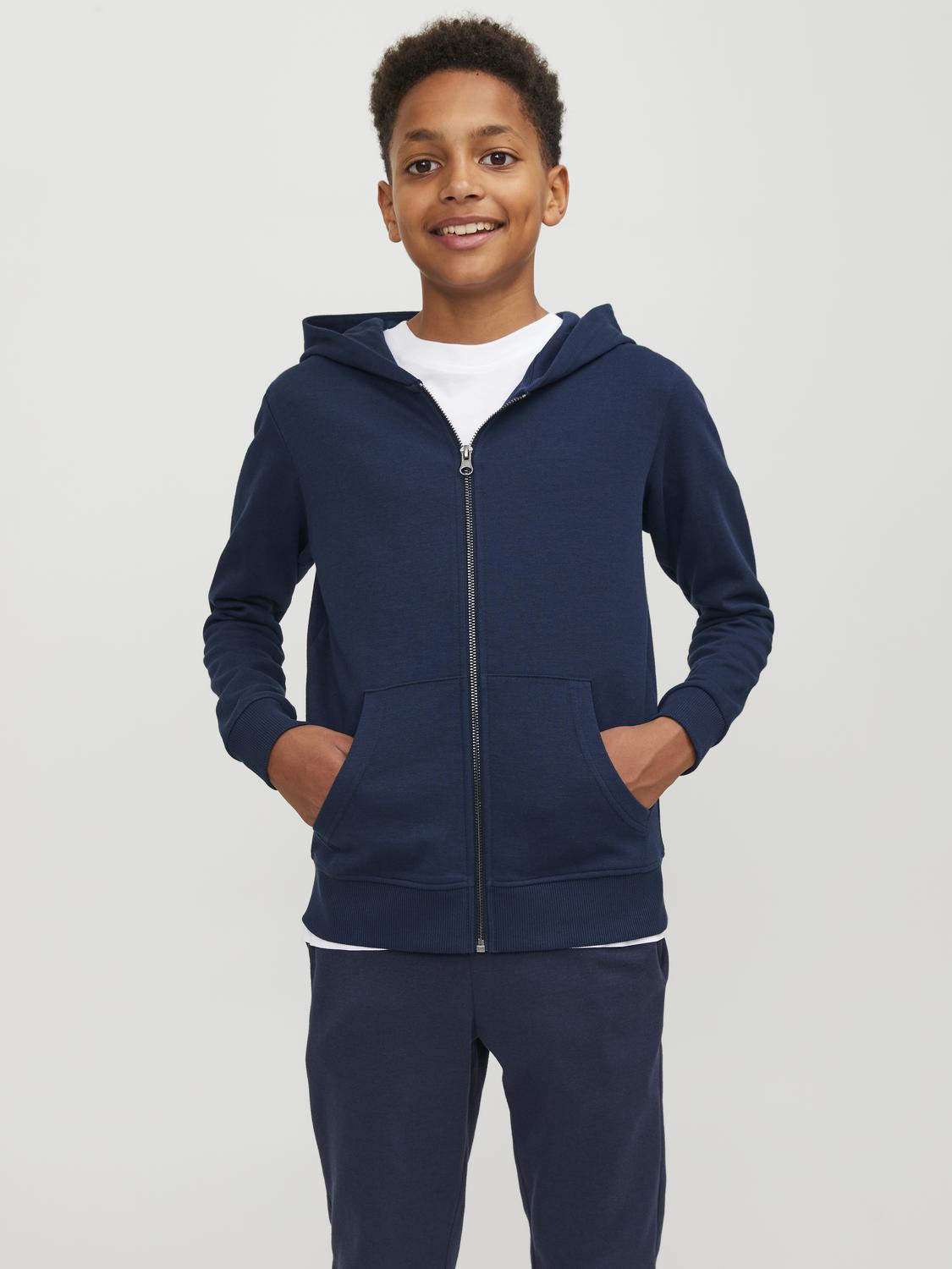 Felpa con Cappuccio e Zip Basic Junior Regular Fit