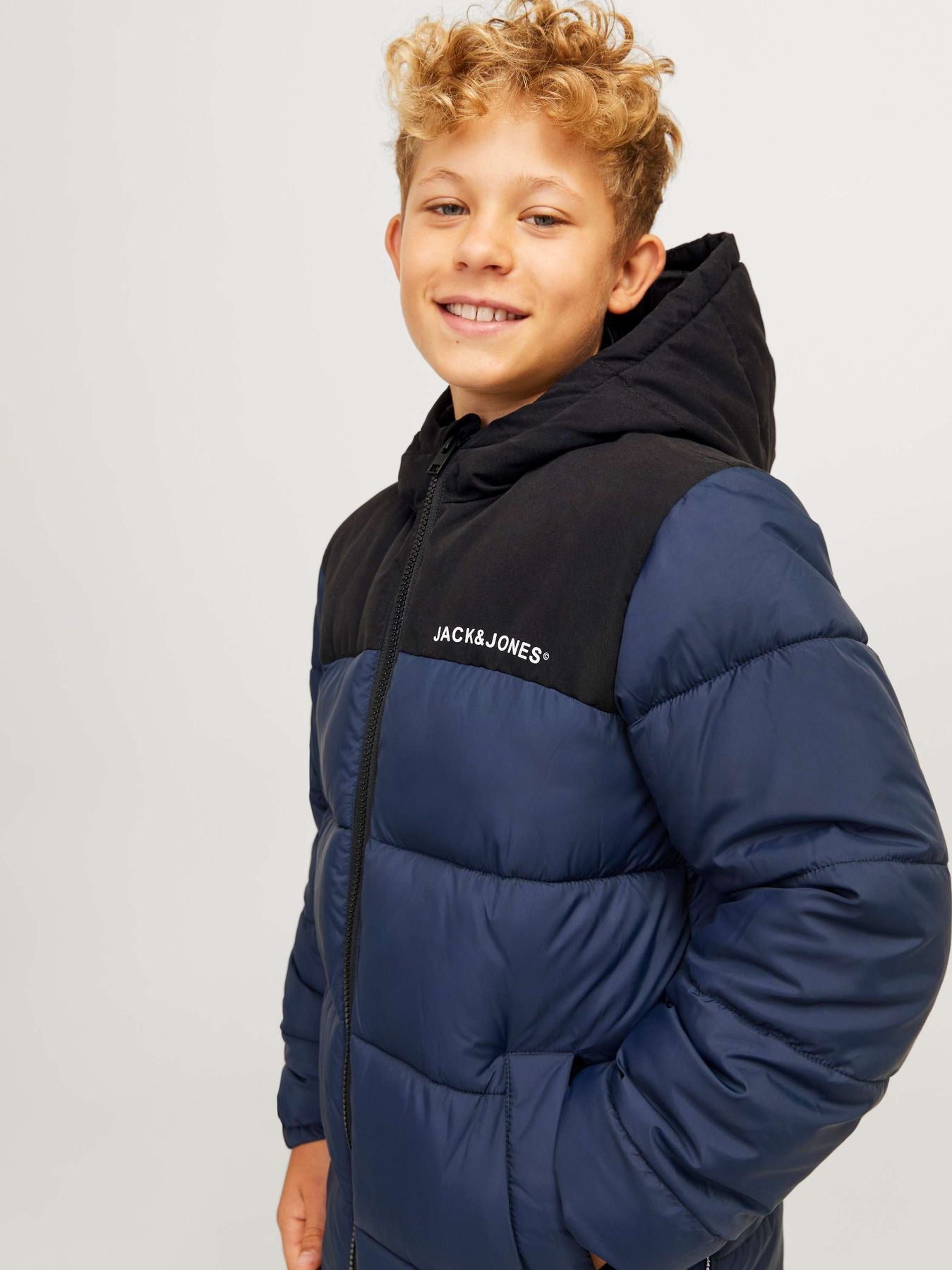 Giacca Puffer con Tasche Frontali e Cappuccio Moon Junior