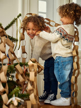 Jeans Tapered Sydney Junior con Vita Regolabile e Badge