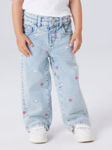 Jeans Wide Ricamati Rose Bambina Art. 13250733
