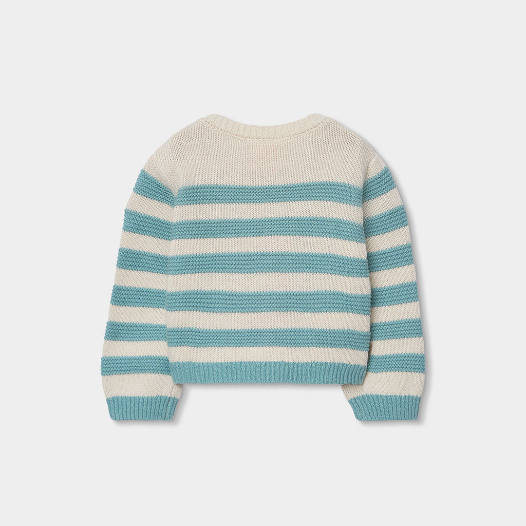 Cardigan tricot a righe per neonati