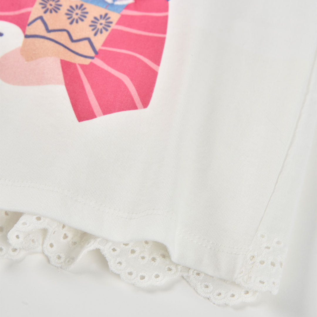 Maglietta jersey combinata per ragazza