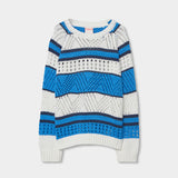 Maglione maglieria a righe per ragazza