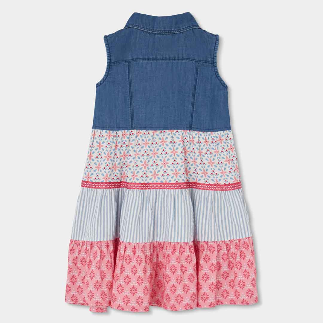 Vestito denim combinato per ragazza