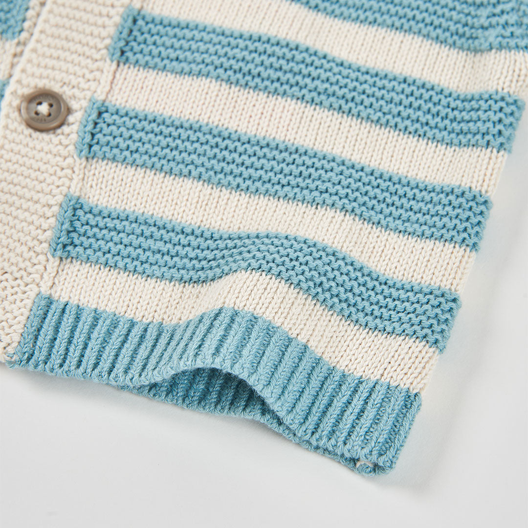 Cardigan tricot a righe per neonati